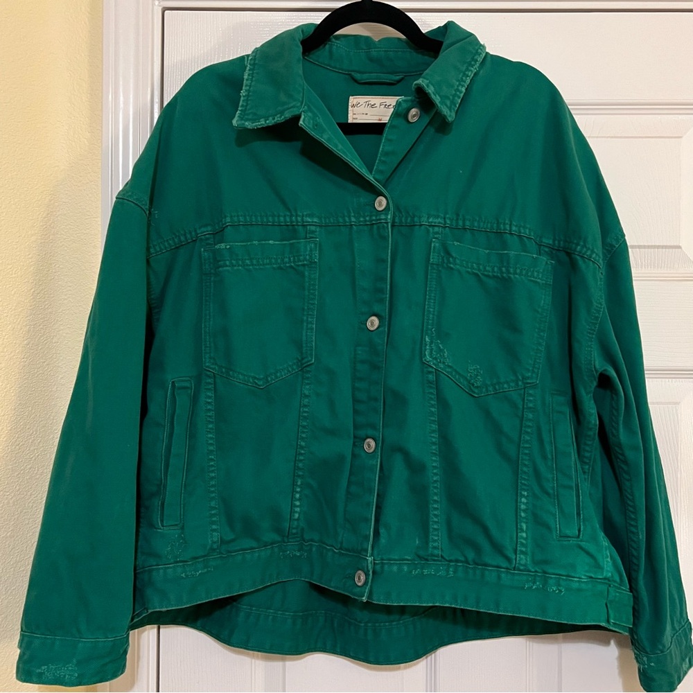 We The Free Emerald Green Opal Swing Jean Jacket